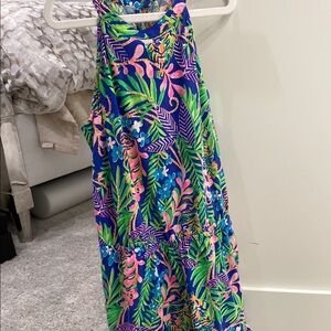 Lilly Pulitzer Kids One Piece - Blue and Pink Tropical Print